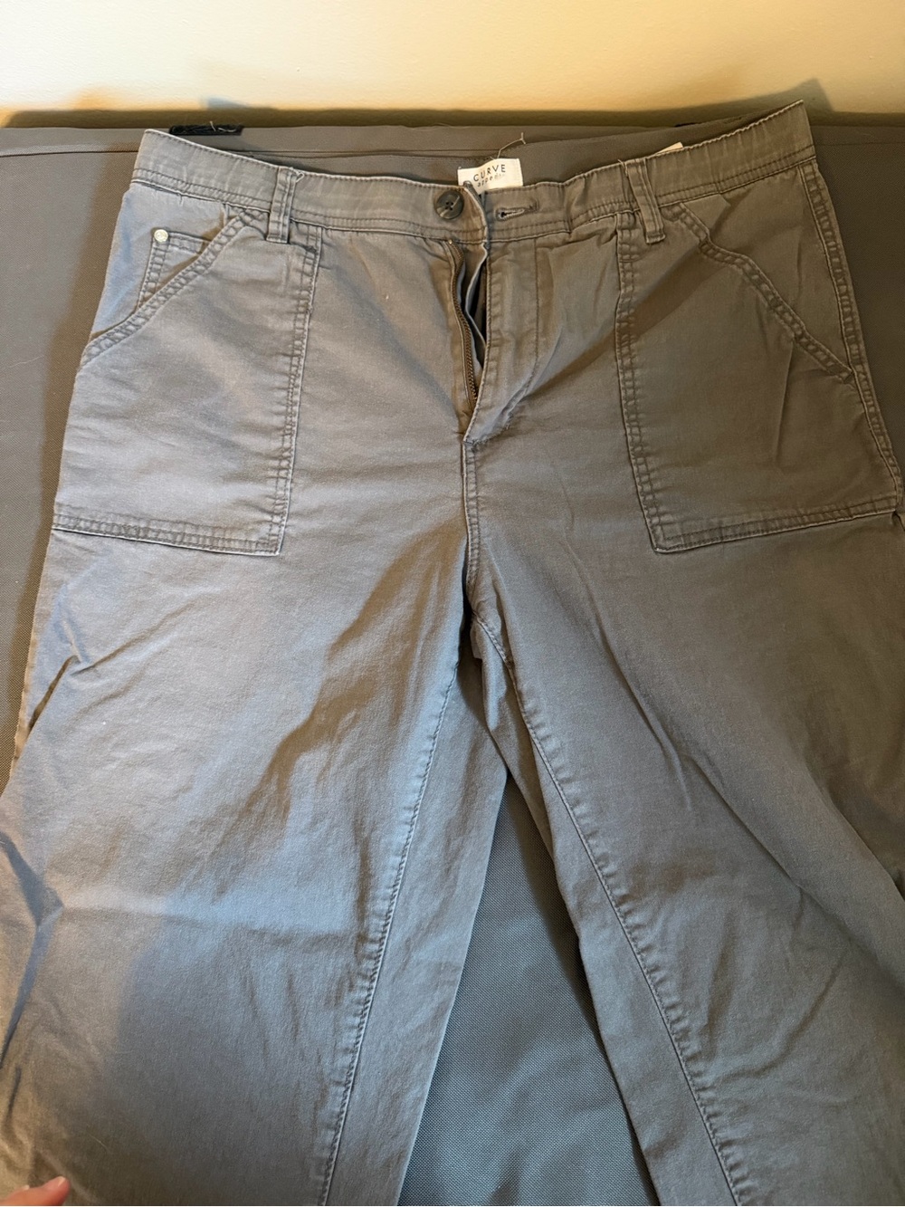 Slate Gray Cotton Chinos with Front Utility Pockets